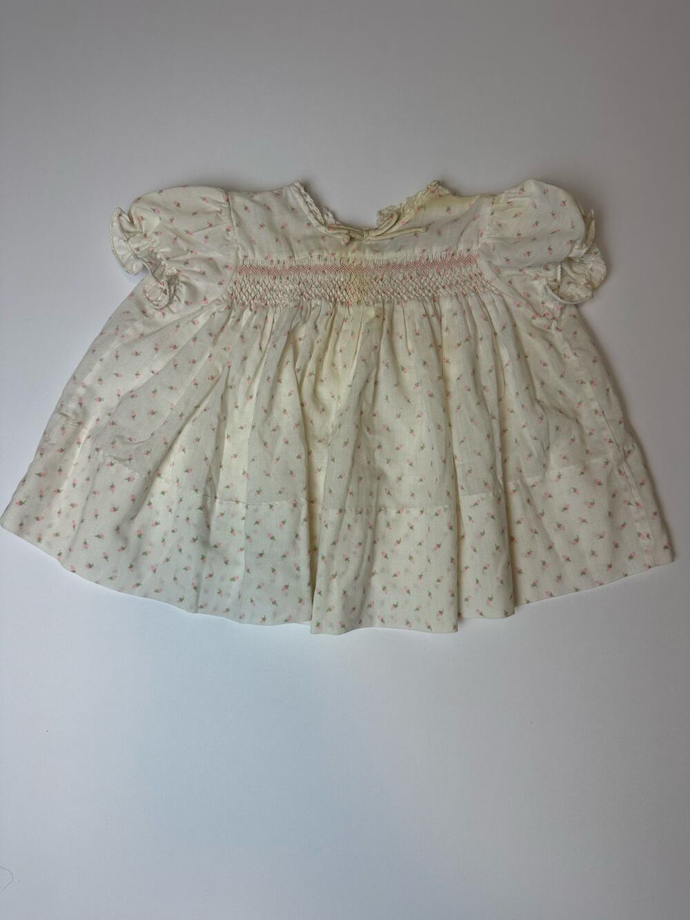 Vintage 1980s Feltman Bros Smocked Floral Baby Dress- 0-3 months